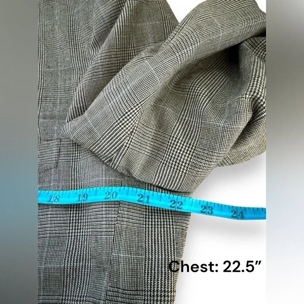 Brooks Brothers 45R 100%‎ wool men's Golden Fleece gray checkered sportscoat EUC